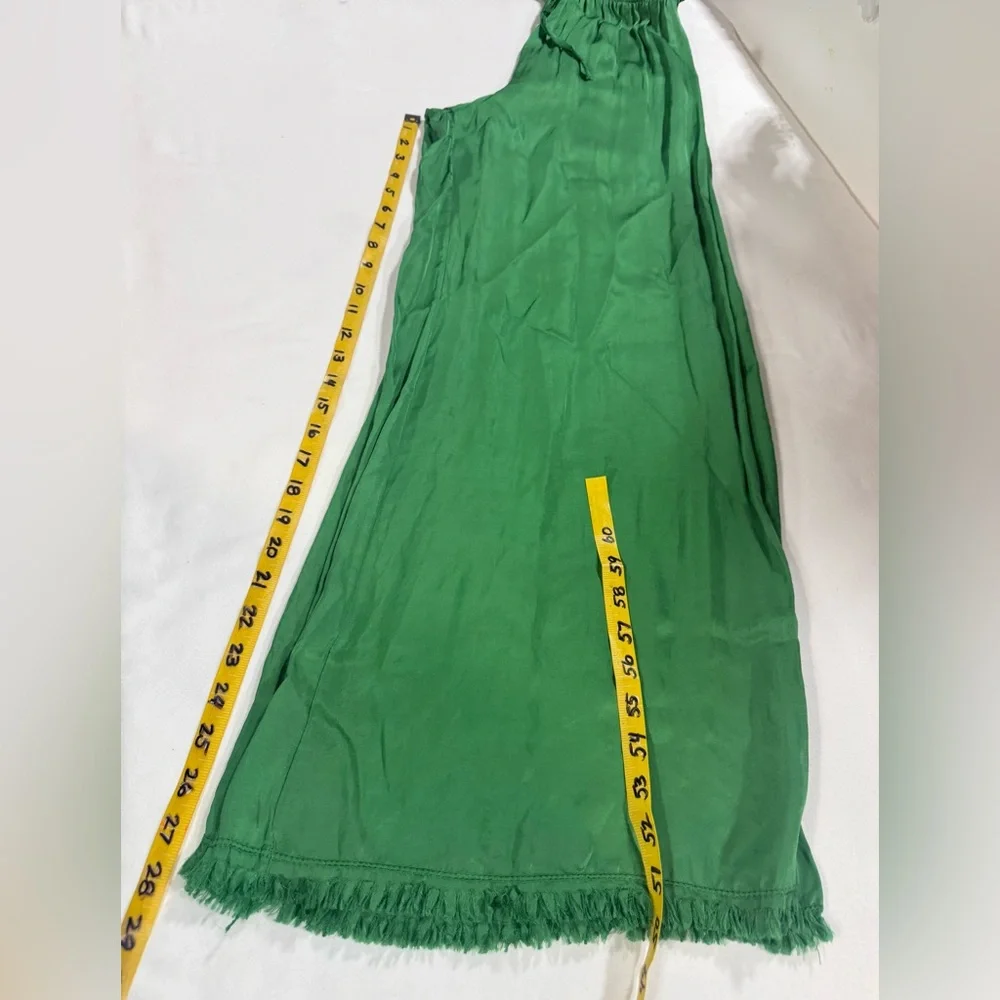 VENTI6 Vibrant kelly green silk blend wide leg palazzo pants size S - Picture 11 of 11